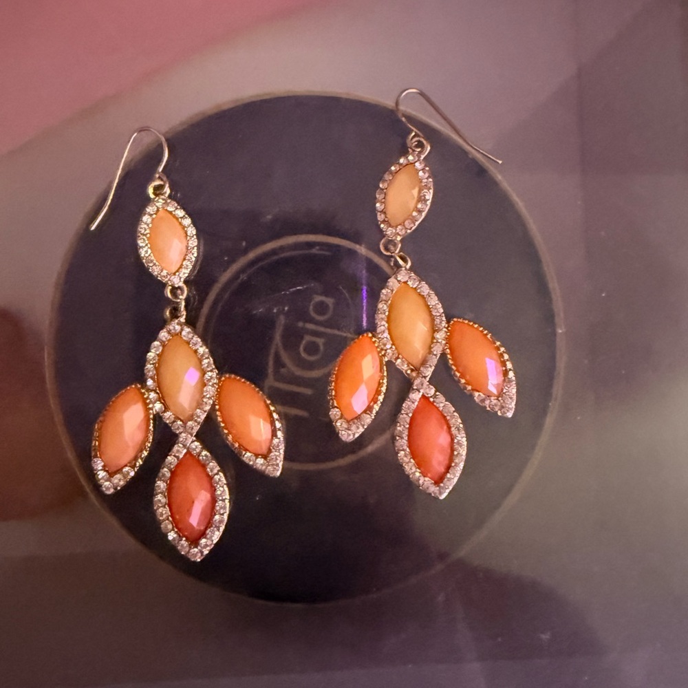 Elegant Orange Dangle Earrings